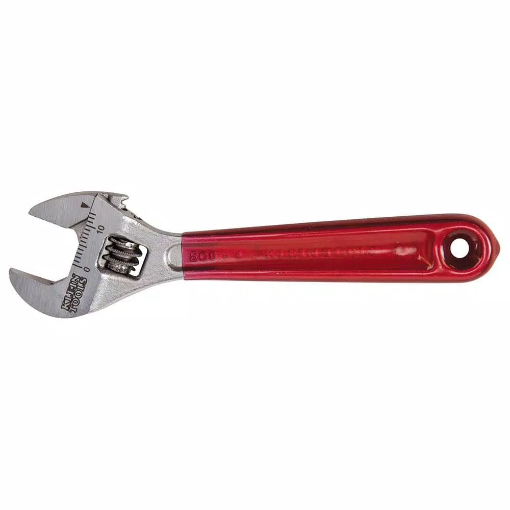 Klein Tools 4 in. Adjustable Wrench, 1/2 in. Capacity, Forged Alloy Steel