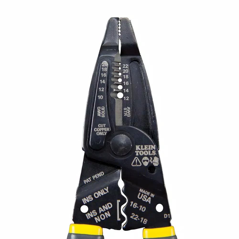 Klein Tools 7 in. Long Nose Wire Stripper and Cutter, 10-20 AWG Solid & 12-22 AWG Stranded, Multi-Tool Crimper