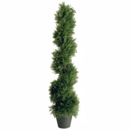 National Tree Company 4 ft. Artificial Juniper Slim Spiral Topiary Tree in Green Growers Pot thumbnail 1