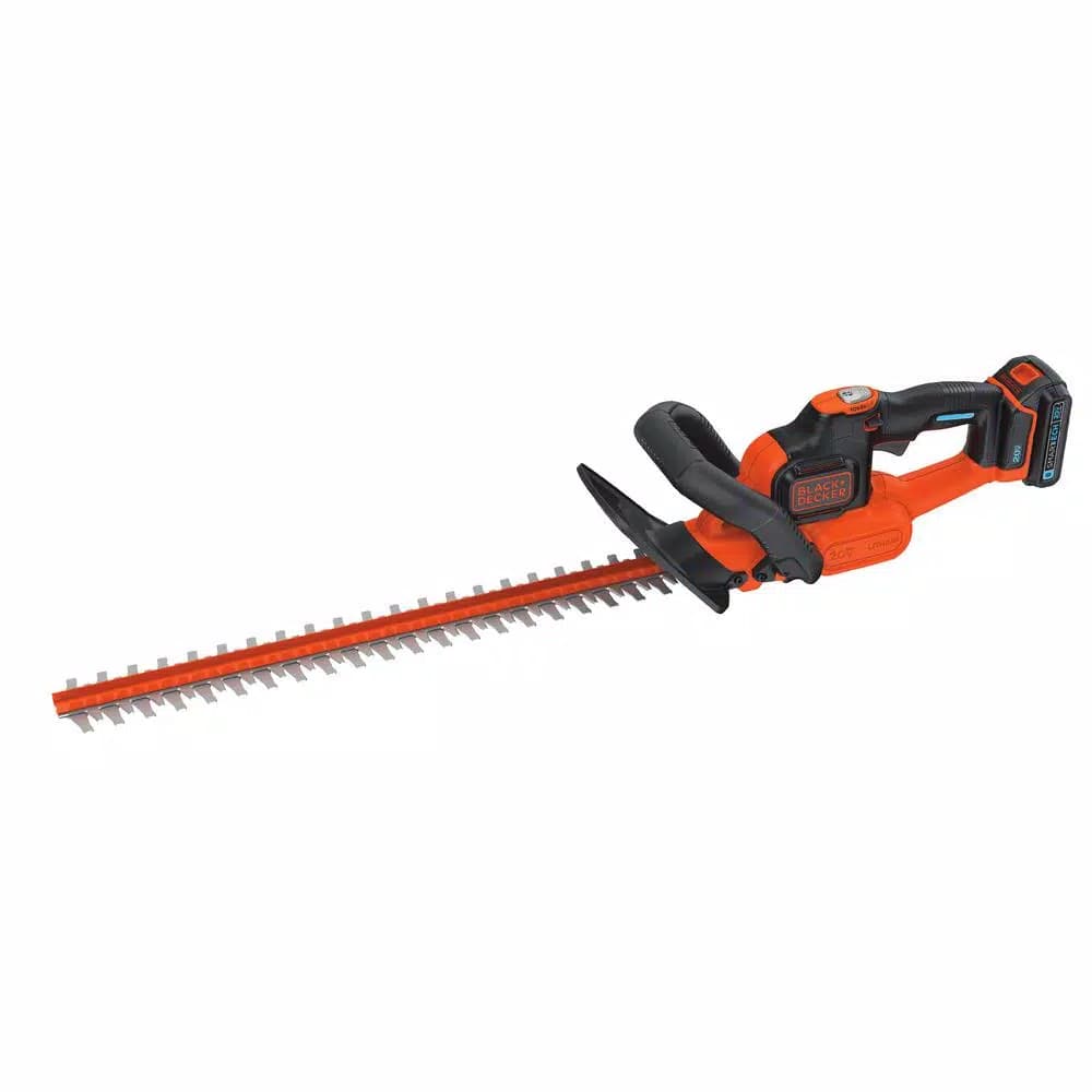 BLACK+DECKER 20V MAX Cordless POWERCUT Hedge Trimmer with 1.5Ah SMARTECH Battery and Charger, 22 in.