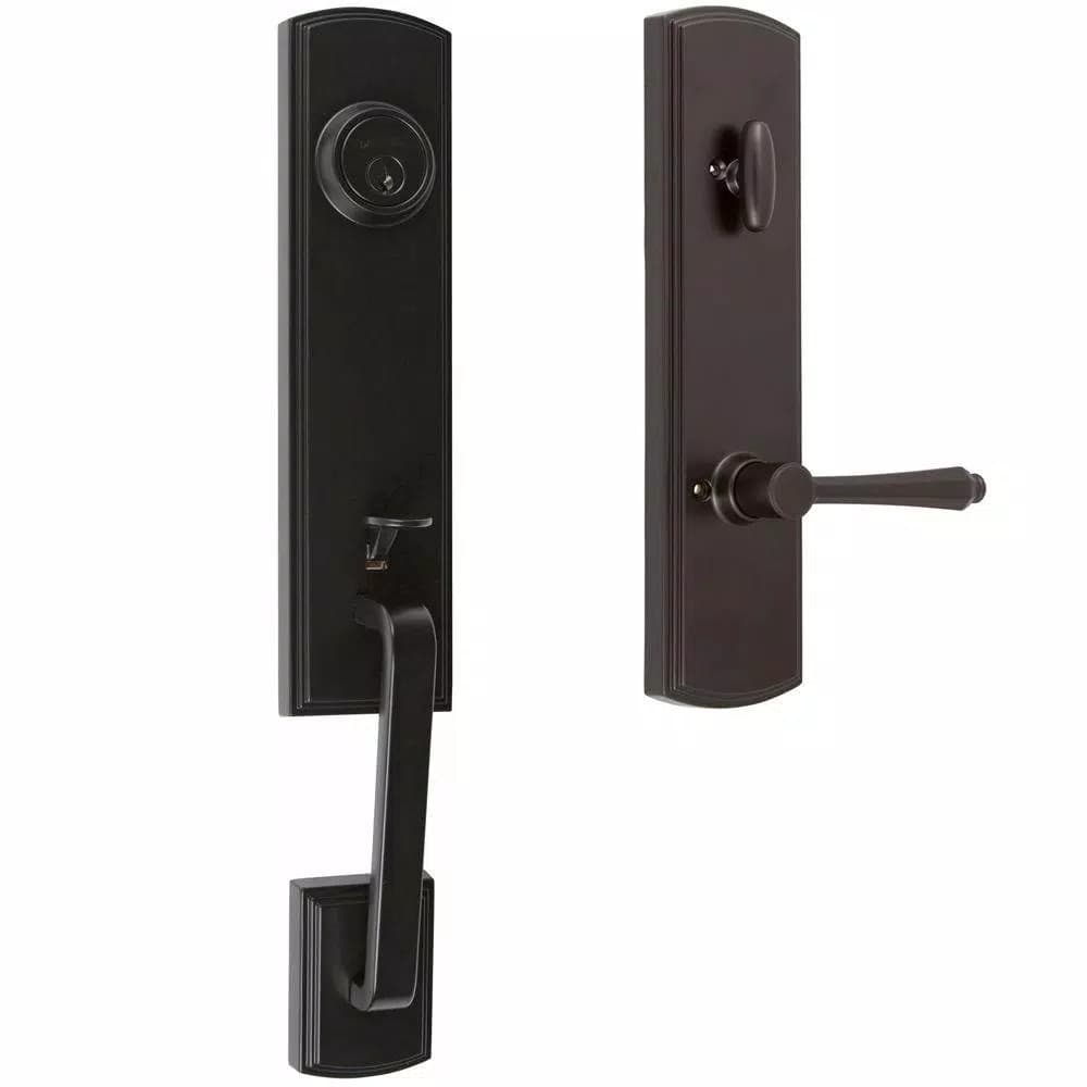 Delaney Italian Collection Briona Single Cylinder Black Handleset with Florini Interior Lever - Left Hand