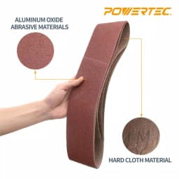 POWERTEC 4 in. x 36 in. 80-Grit Aluminum Oxide Sanding Belt (10-Pack) thumbnail 4
