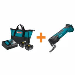 Makita 18V LXT Lithium-Ion 4.0 Ah Battery and Rapid Optimum Charger Starter Pack with Bonus Multi-Tool thumbnail 1