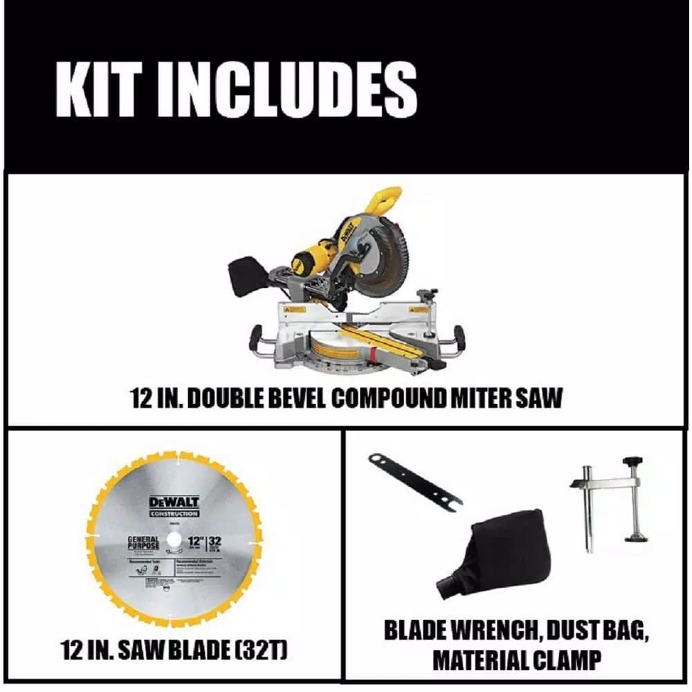 DEWALT DWS779 12 in. 15 Amp Dual Bevel Sliding Compound Miter Saw