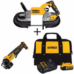 DEWALT 20V MAX XR Cordless Brushless Deep Cut Band Saw & 4-1/2 in. Grinder Kit with 5.0Ah Battery and Charger thumbnail 1