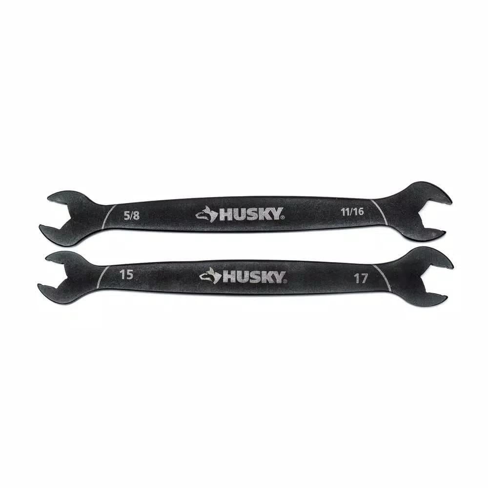 Husky 6-Piece Thin Head Access Wrench Set, SAE and Metric, Double Open End