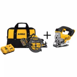 DEWALT FLEXVOLT 60V MAX Brushless 7-1/4 in. Circular Saw Kit with 6.0Ah Battery and Bonus Jigsaw thumbnail 1