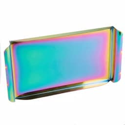 Mind Reader Assorted Color Rainbow Steel Rectangular Serving Tray with Handles thumbnail 6