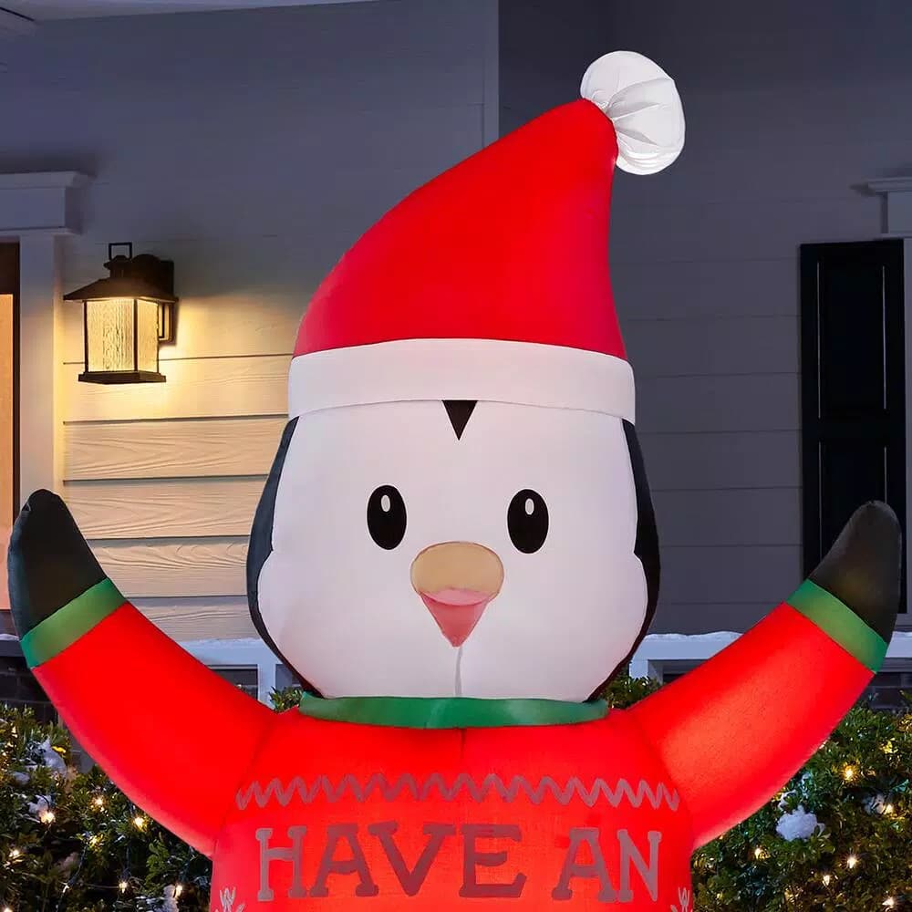 Home Accents Holiday 6 ft. Airblown Inflatables Animated Shivering Penguin Holiday Decor