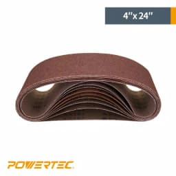 POWERTEC 4 in. x 24 in. 240-Grit Aluminum Oxide Sanding Belts, 10-Pack thumbnail 3