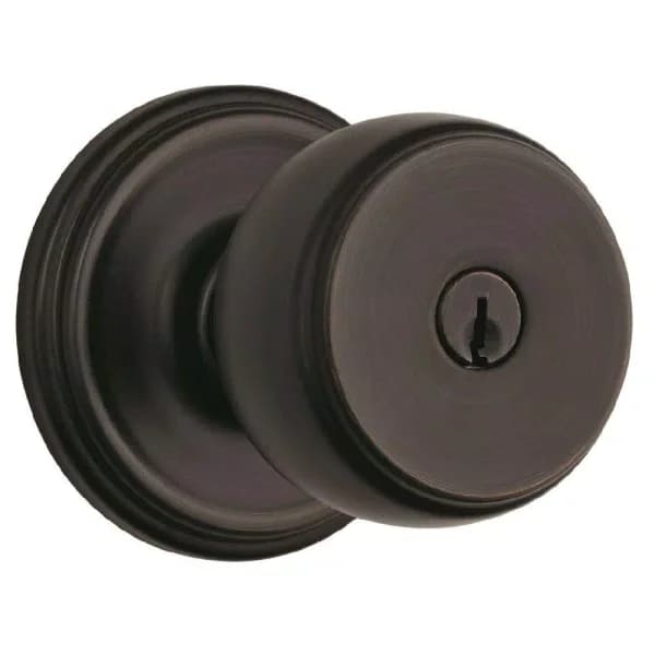 Brinks Ganyon Push Pull Rotate Keyed Entry Door Knob, Tuscan Bronze, ANSI Grade 2