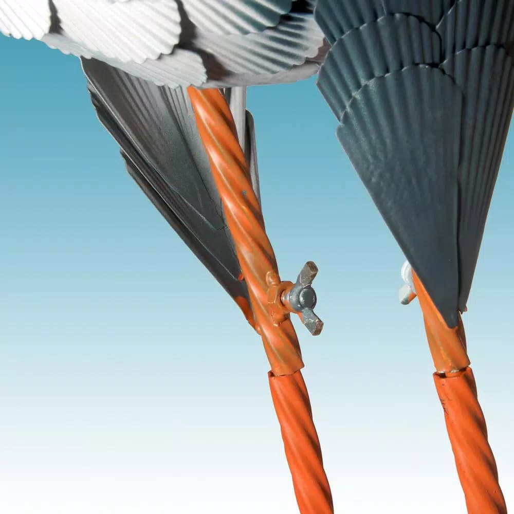 National Tree Company 39 in. Metal Crane Figurine - Blue and White Coastal Garden Sculpture