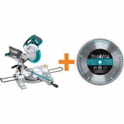Makita 10 in. Dual Slide Compound Miter Saw Bundle with 80T Micro-Polished Blade thumbnail 1