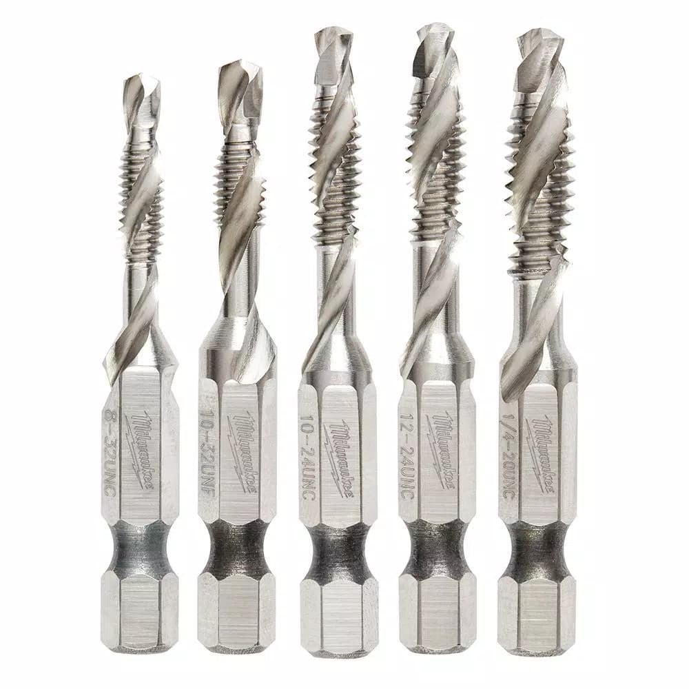 Milwaukee SHOCKWAVE 5-Piece SAE Steel Impact Drill Tap Set