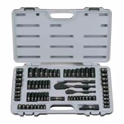 Stanley 69-Piece 1/4 in. & 3/8 in. Drive Black Chrome SAE Mechanics Tool Set thumbnail 1