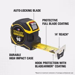 Stanley FATMAX 16 ft. Auto-Lock Tape Measure with BladeArmor thumbnail 2