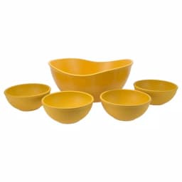 Unbranded EVO Sustainable Goods Yellow Wood-Plastic Composite Serving Bowl Set, 5-Piece thumbnail 1
