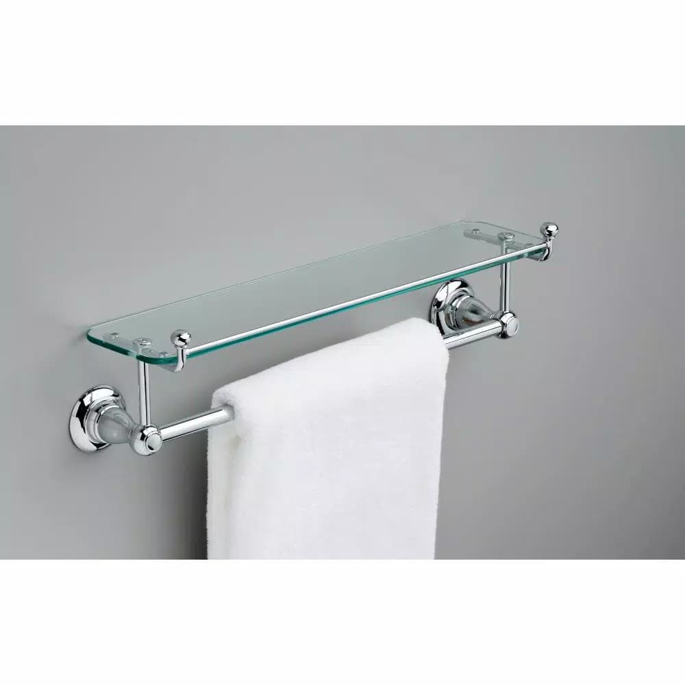 Delta Porter 18 in. Towel Bar with Glass Shelf, Polished Chrome