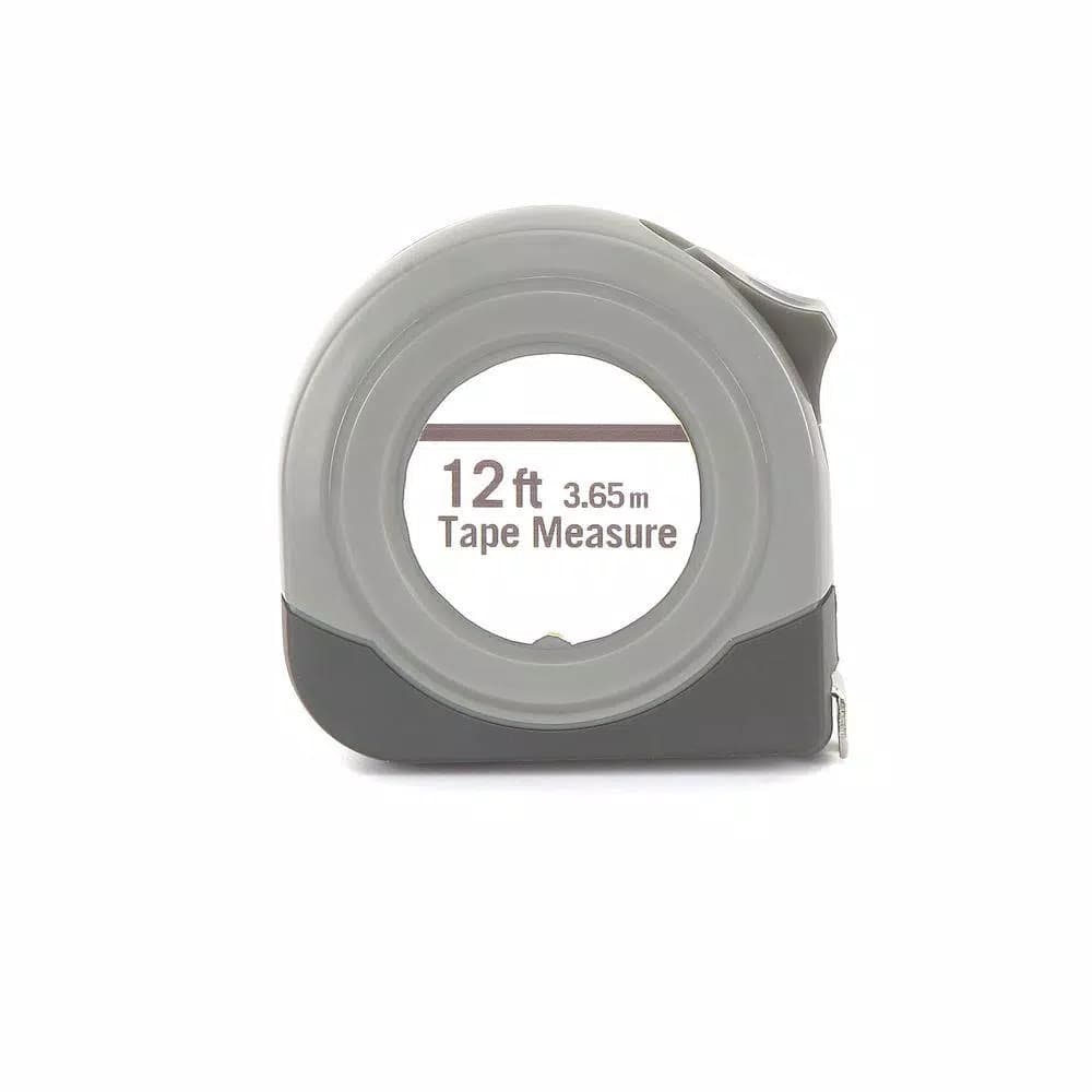 Unbranded 12 ft. SAE Tape Measure with Rubber Comfort Grip and Belt Clip