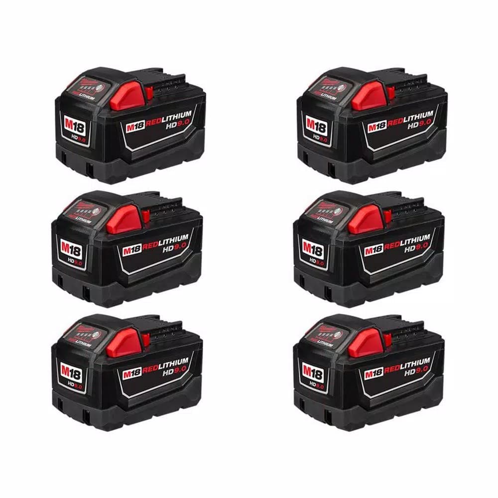 Milwaukee M18 REDLITHIUM HIGH DEMAND 9.0 Ah Battery Pack (6-Pack)