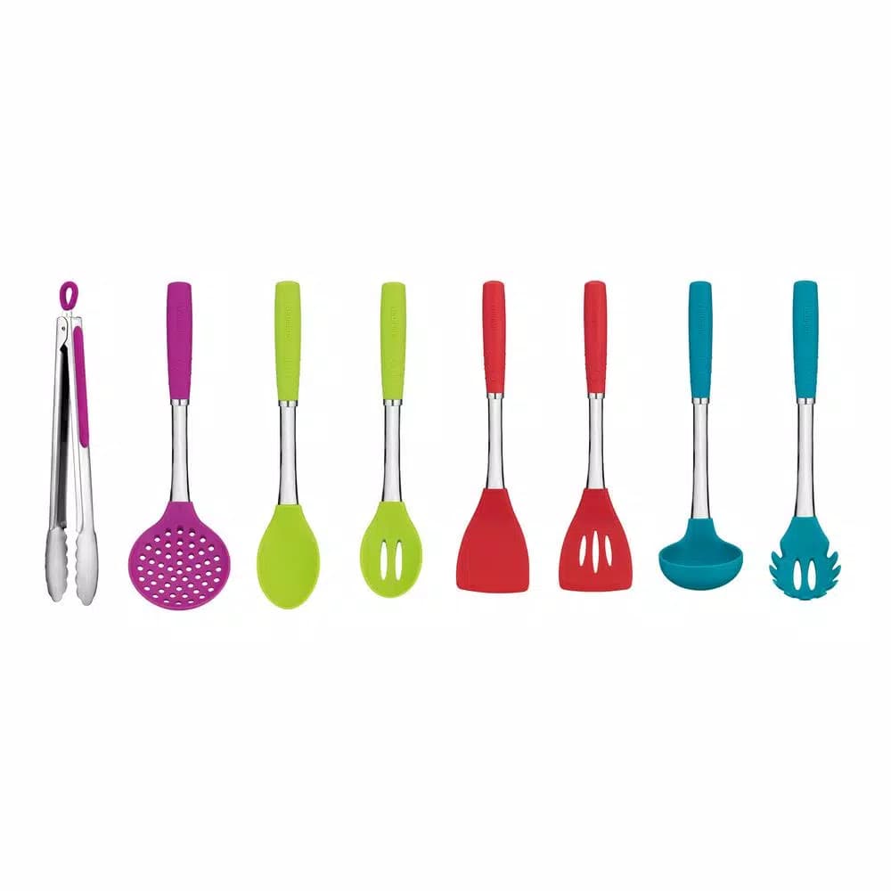Cuisinart Bubbles 8-Piece Silicone Kitchen Utensil Set with Stainless Steel Handles