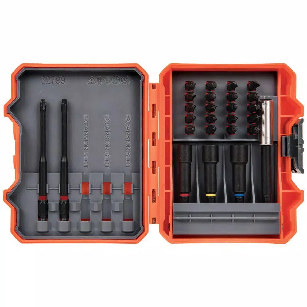 Klein Tools S2 Steel Pro Impact Power Bit and Nut Driver Set, 26-Piece with Case