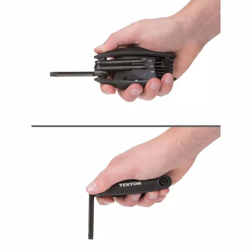 TEKTON 8-Piece Folding Torx Star Key Wrench Set, T9-T40