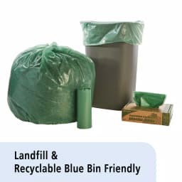 Stout 33 Gallon Totally Degradable Trash Bags, 40 Count Box, Green thumbnail 4