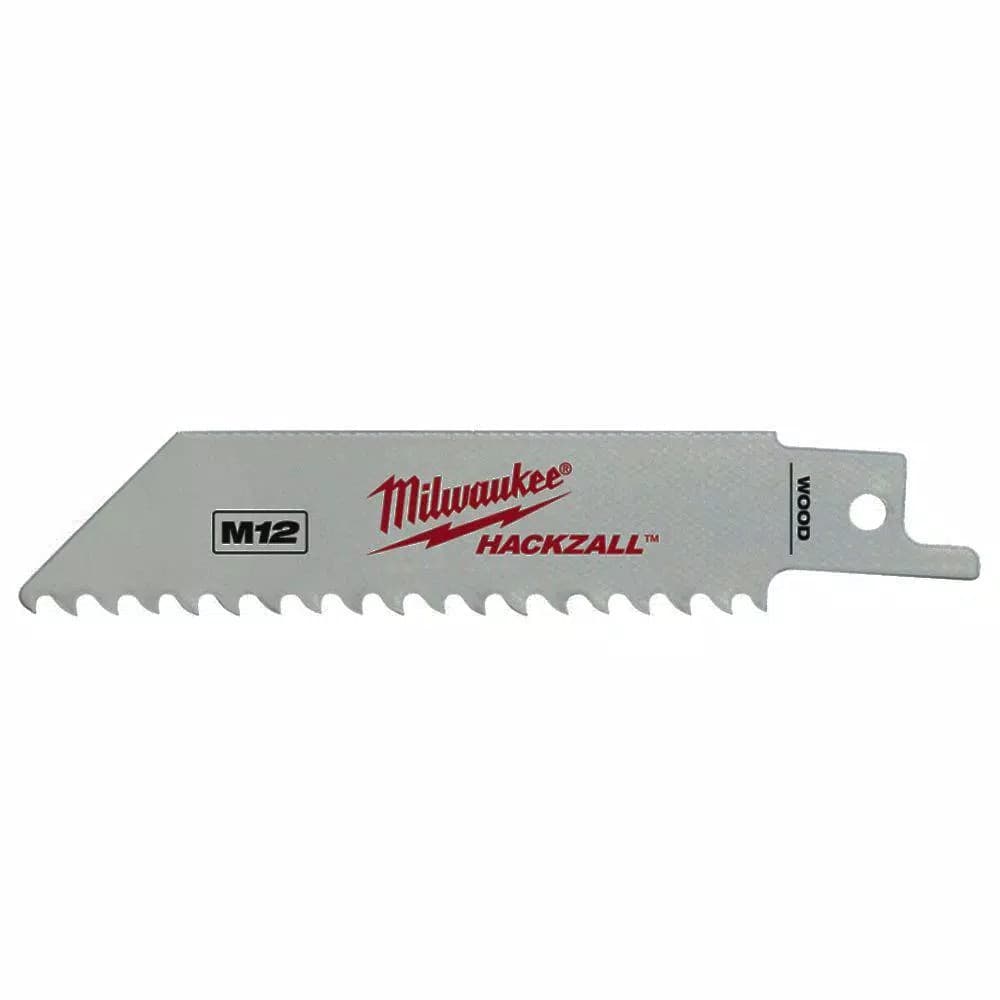 Milwaukee Hackzall 4 in. Wood Cutting Reciprocating Saw Blades, 5 TPI (5-Pack)