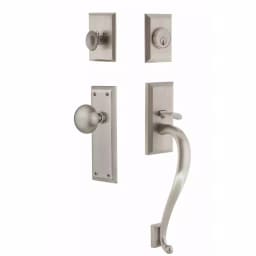 Nostalgic Warehouse New York Satin Nickel Keyed Entry Handleset with New York Knob, 2-3/8 in. Backset thumbnail 1