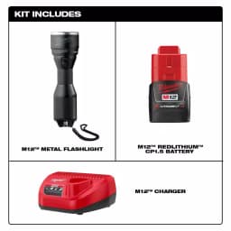 Milwaukee M12 12V Lithium-Ion Cordless LED High Performance Flashlight Kit with 1.5Ah Battery & Charger thumbnail 2