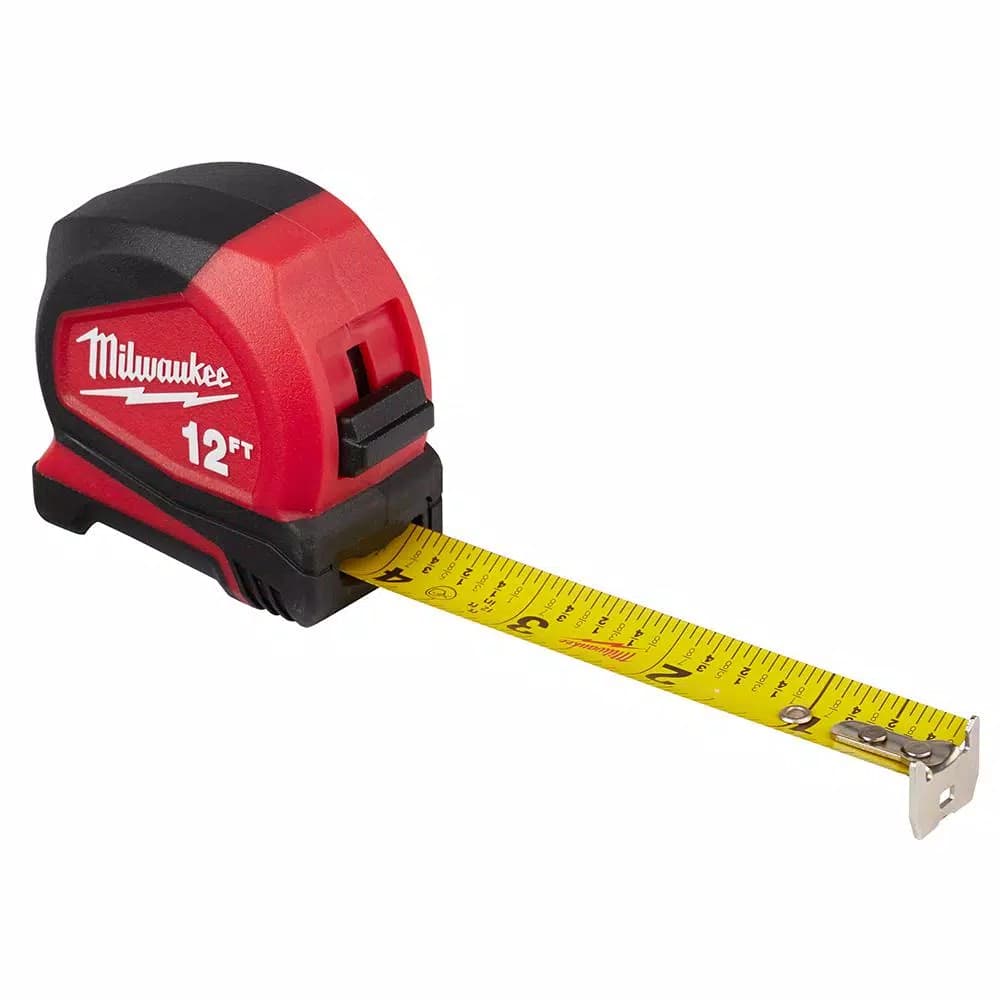 Milwaukee 12 ft. Compact Tape Measure with Nylon Coated Blade