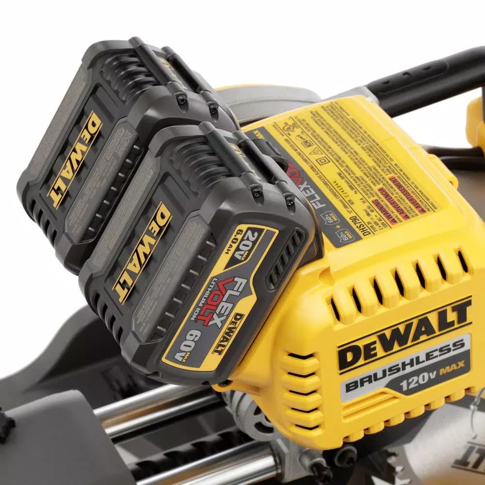 DEWALT FLEXVOLT 12 in. Brushless Sliding Compound Miter Saw Kit with (2) 6.0 Ah Batteries and AC Adapter