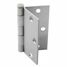 Hardware Essentials 3-1/2 in. Satin Chrome Residential Door Hinge, Square Corner, Full Mortise (9-Pack) thumbnail 2