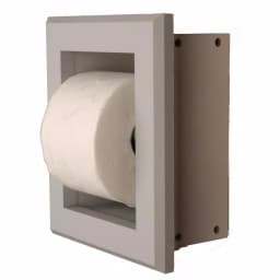 Unbranded Newton Recessed Toilet Paper Holder with Bevel Frame, Solid Pine, Gray thumbnail 1