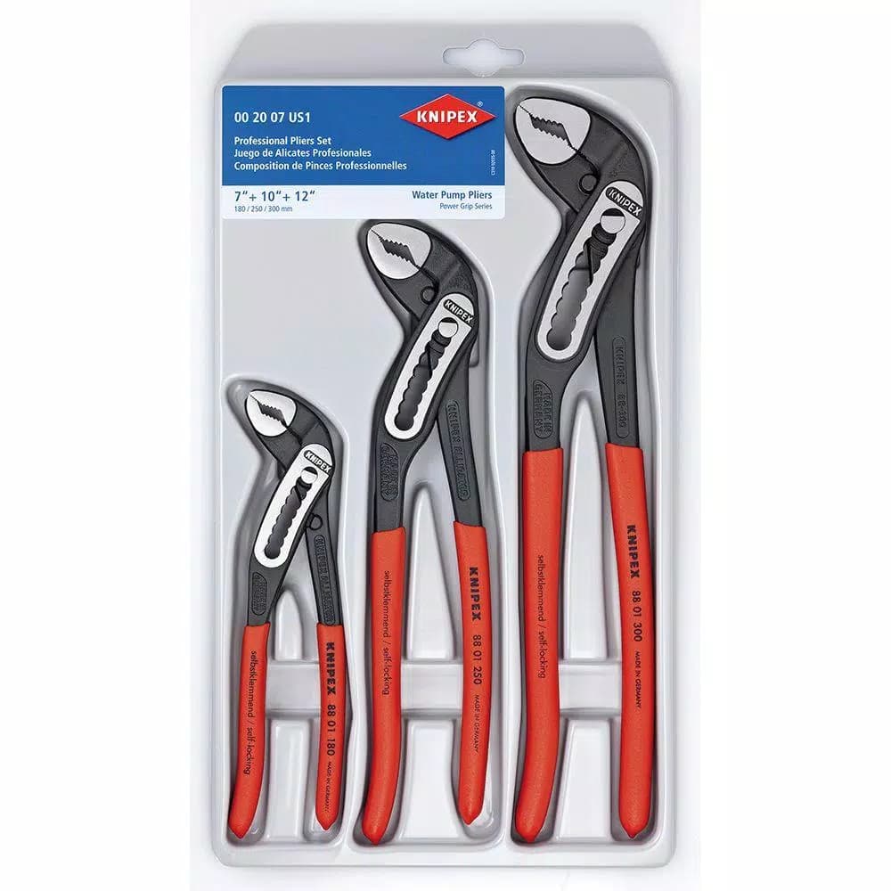 KNIPEX Alligator Water Pump Pliers Set, 3-Piece (7, 10, and 12 in.)