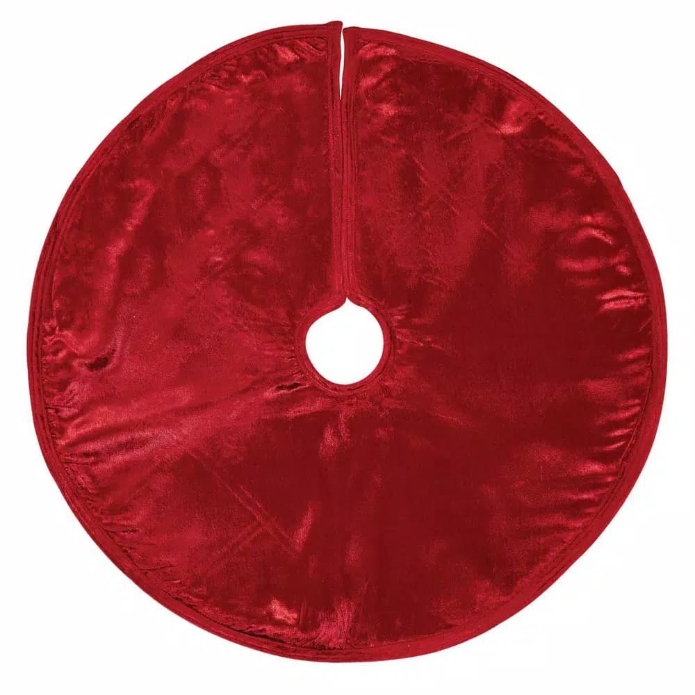 VHC Brands 21 in. Tristan Cherry Red and Shamrock Green Plaid Christmas Tree Skirt