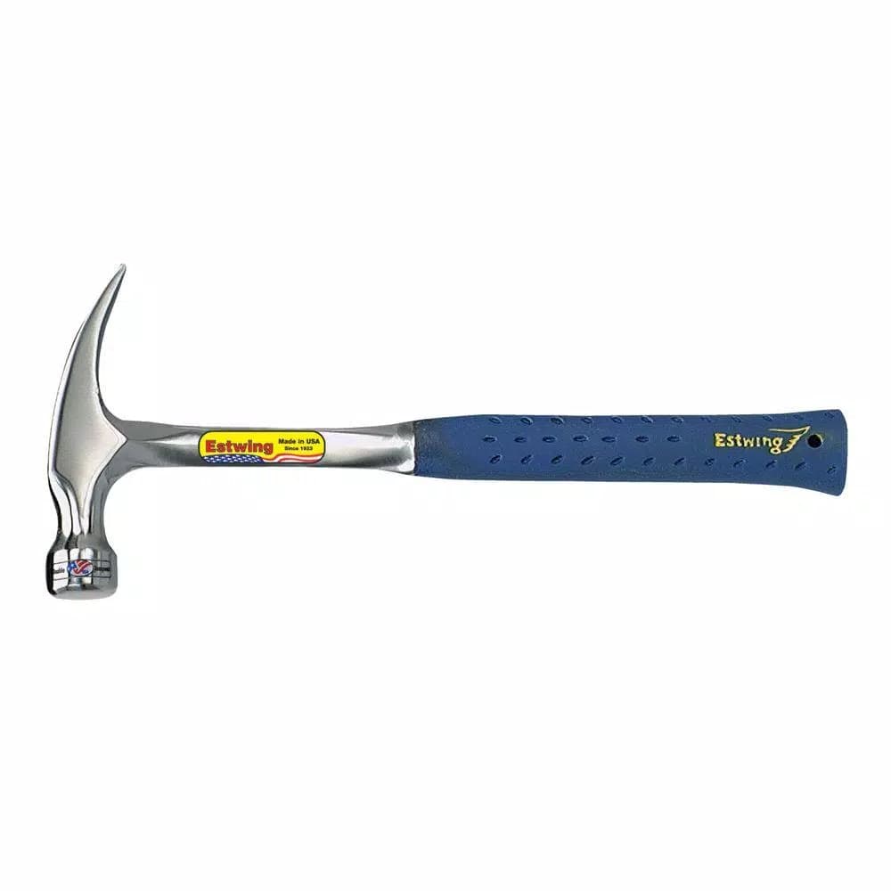 Estwing 20 oz. Solid Steel Rip Claw Hammer with Milled Face and Blue Shock Reduction Grip