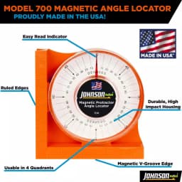 Johnson Magnetic Angle Locator Protractor with V-Groove thumbnail 2