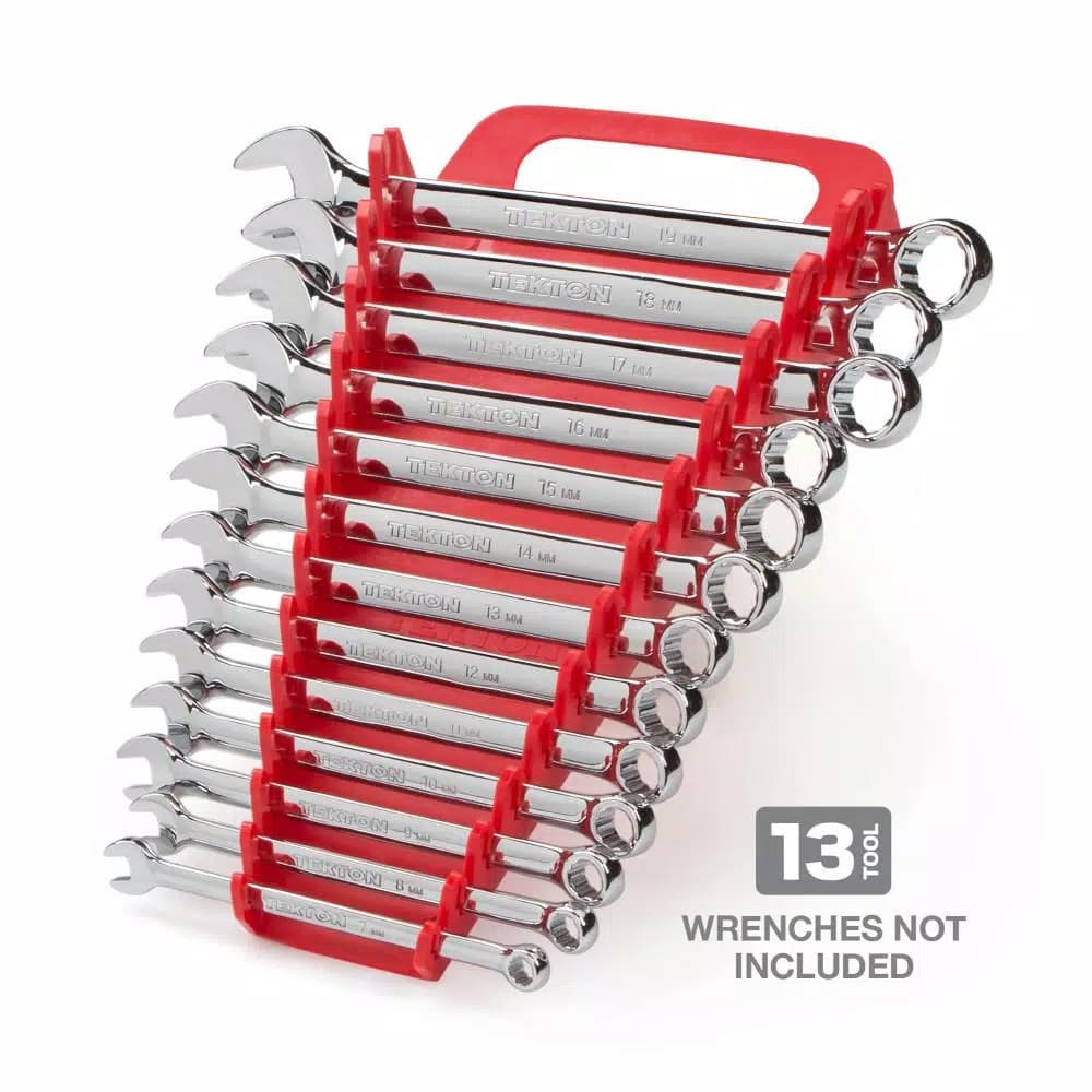 TEKTON 13-Tool Store-and-Go Wrench Rack Keeper, Red