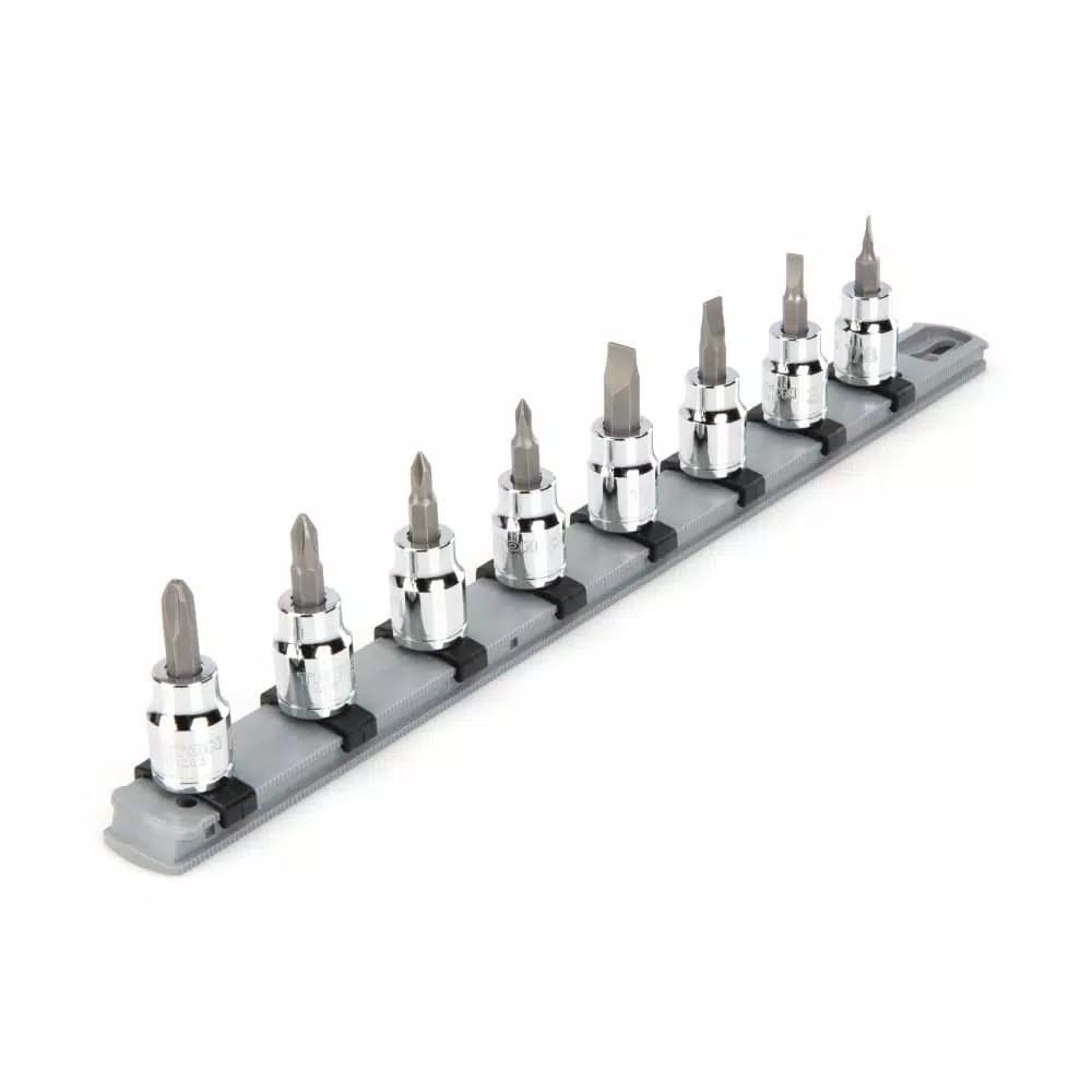 TEKTON 3/8 in. Drive Phillips and Slotted Bit Socket Set, 8-Piece