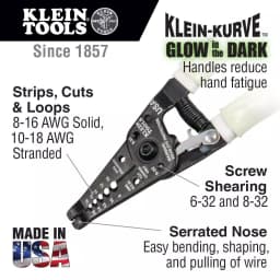 Klein Tools Hi-Viz Wire Stripper/Cutter with Glow-in-the-Dark Grips thumbnail 2