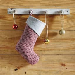 VHC Brands Tannen 15 in. Cotton and Wool Traditional Christmas Stocking - Deep Red and Nickel Grey thumbnail 2