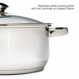 Ecolution Pure Intentions 5 Qt. Round Stainless Steel Dutch Oven with Glass Lid thumbnail 4