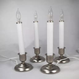 Unbranded 9 in. Electric Christmas Window Candles with Pewter Metal Base, Set of 4 thumbnail 1