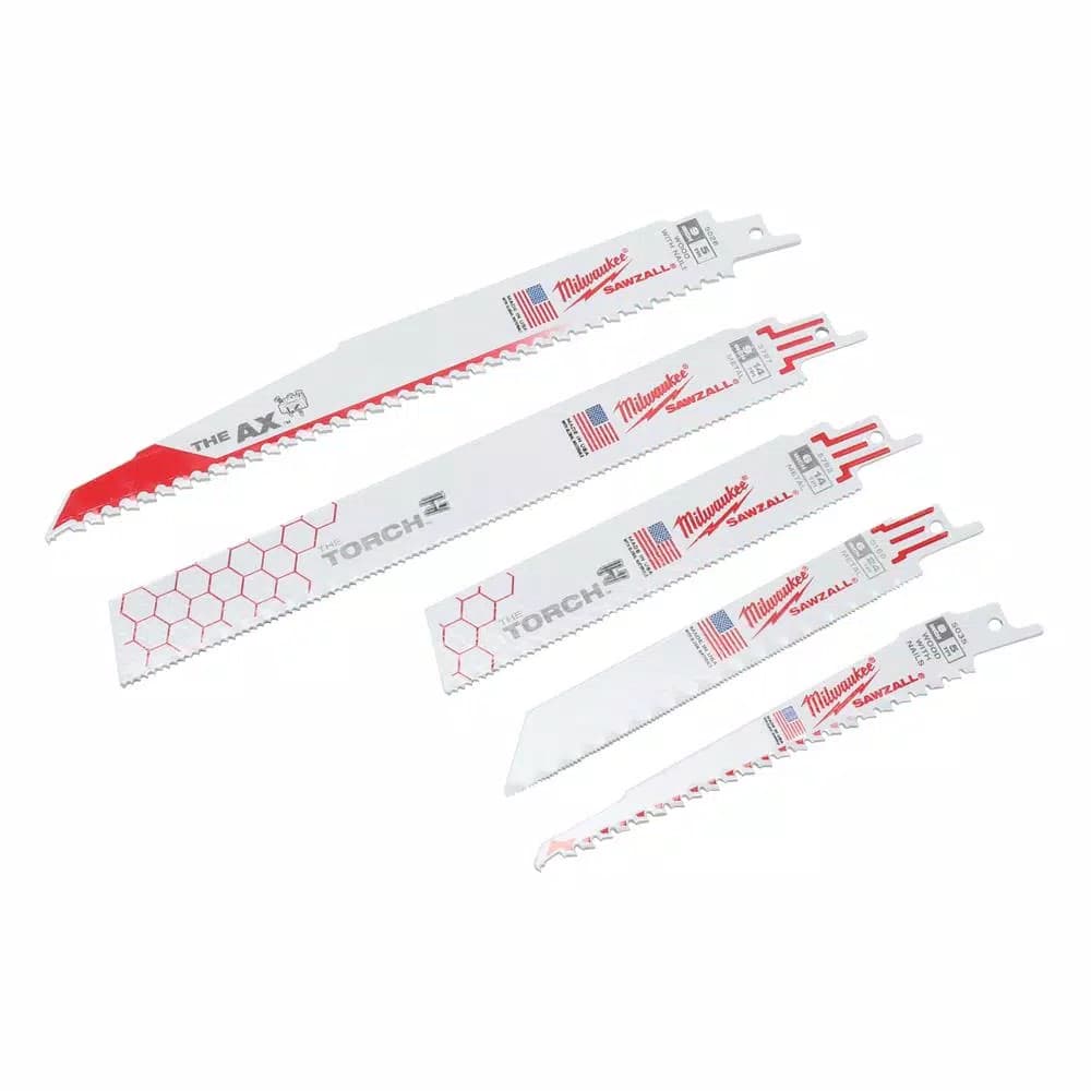 Milwaukee SAWZALL Demolition Reciprocating Saw Blade Set, 18-Piece Wood and Metal Cutting Kit