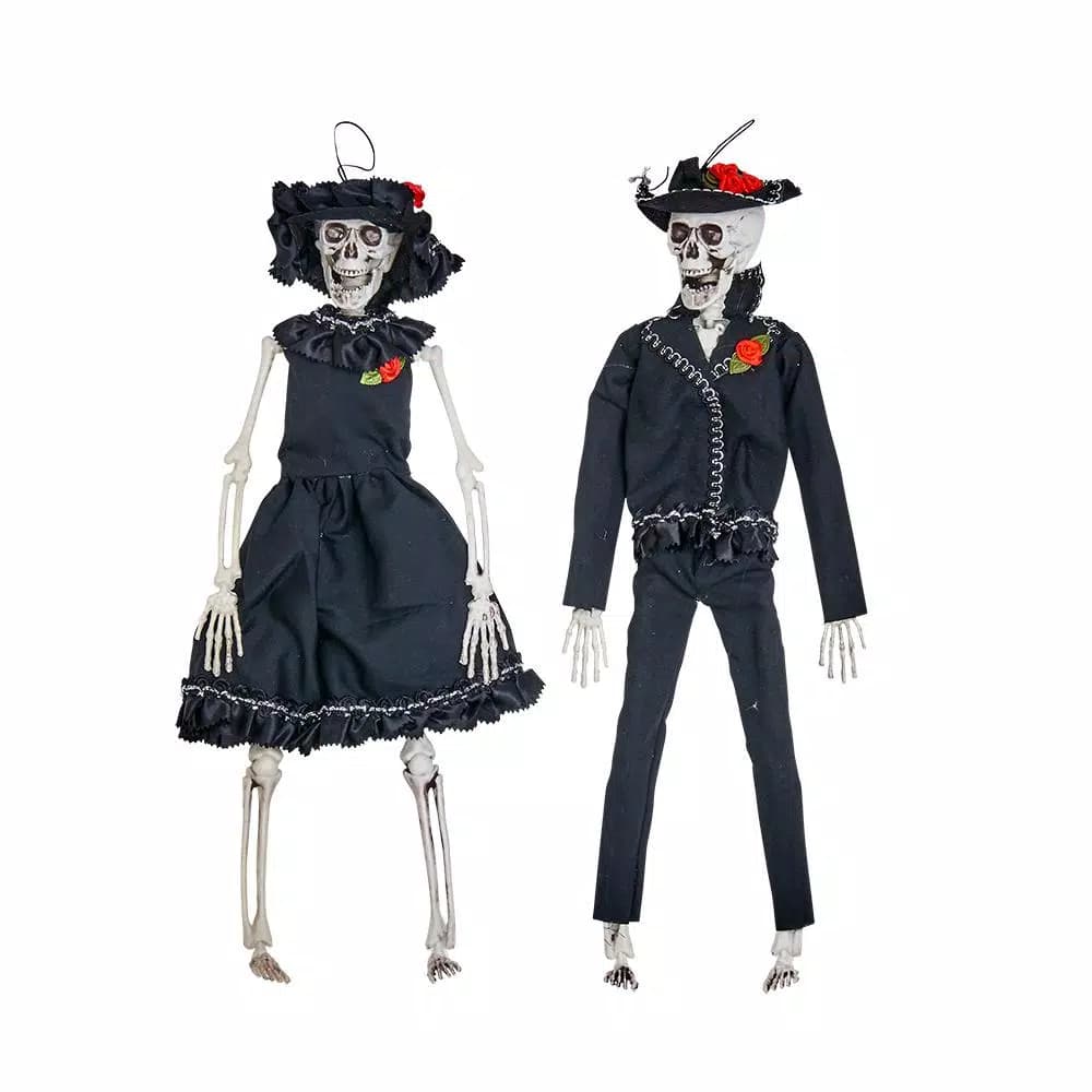 Unbranded 15 in. Halloween Hanging Skeleton Bride and Groom Set of 2