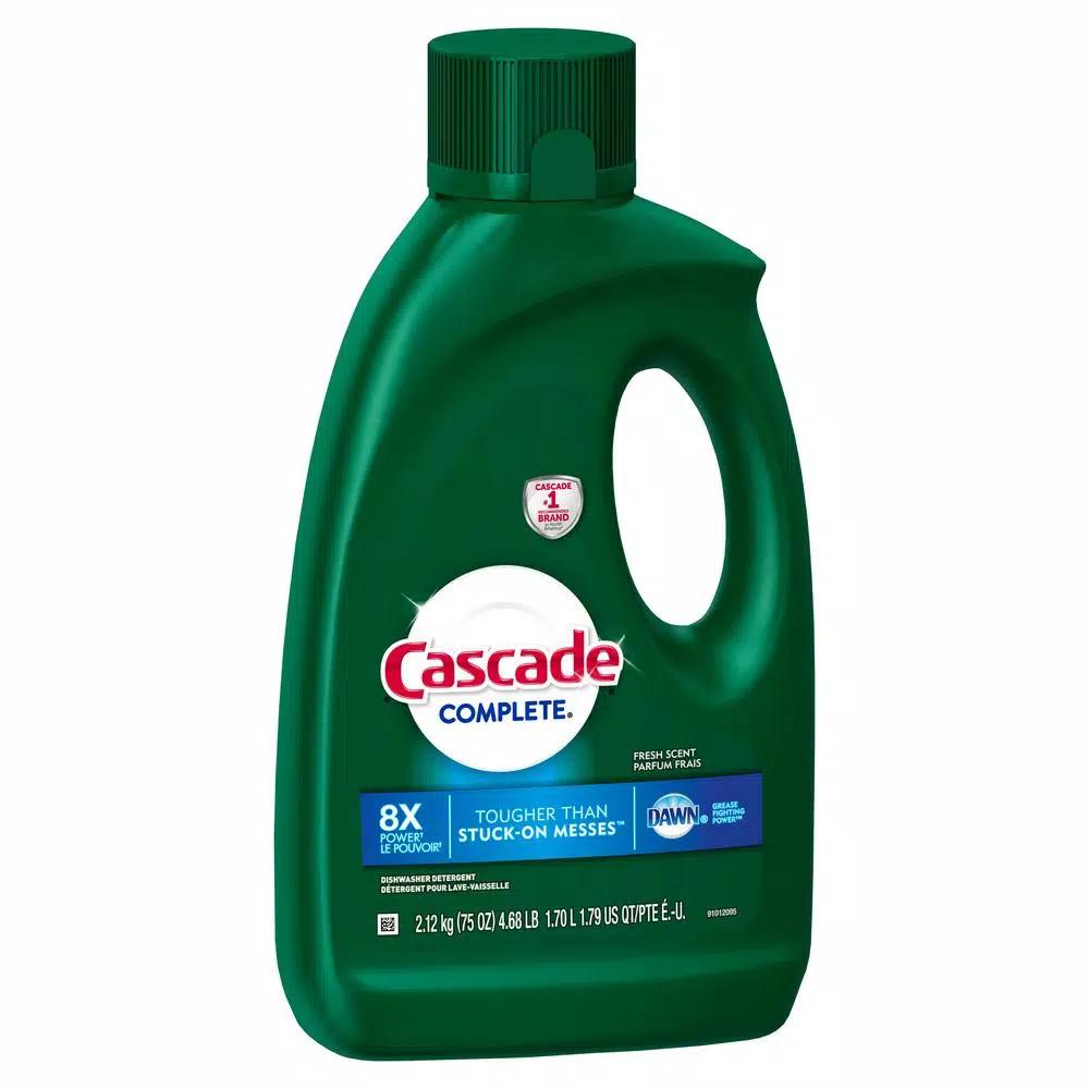 Cascade Complete Dishwasher Gel with Dawn, Fresh Scent, 75 oz.