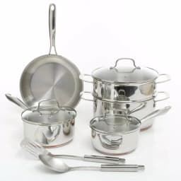 Oster Cuisine Kellerton 10-Piece Stainless Steel Cookware Set with Copper Accents thumbnail 2