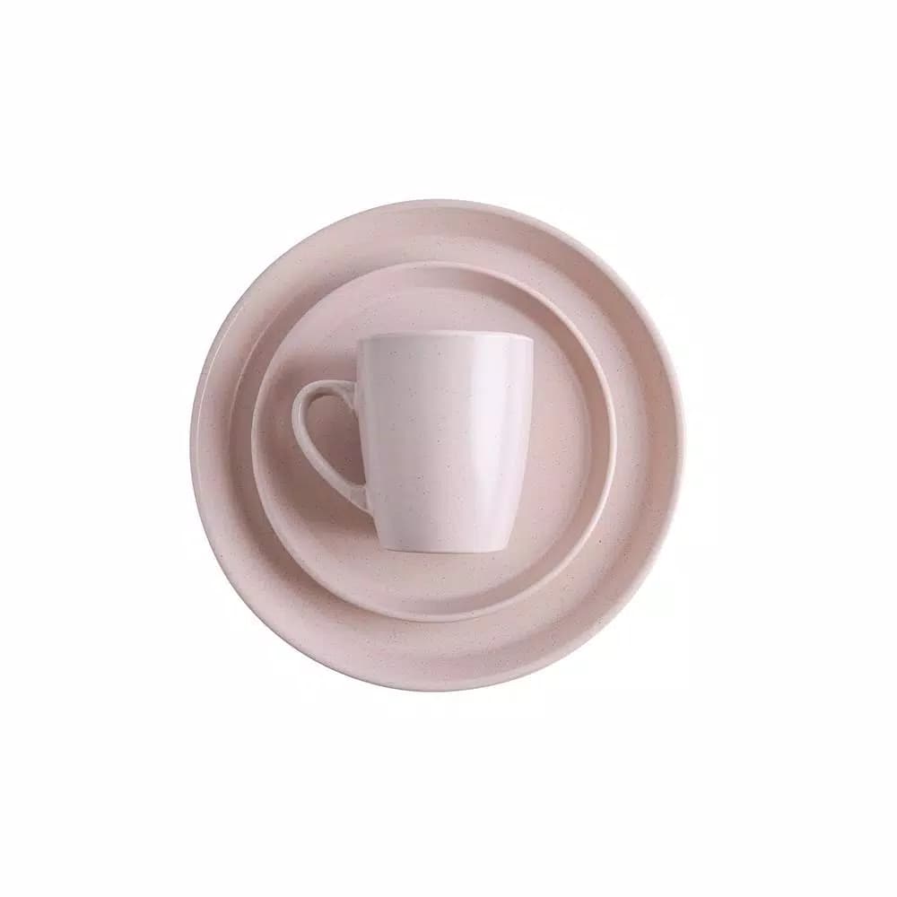 STONE LAIN 32-Piece Pink Stoneware Dinnerware Set, Service for 8